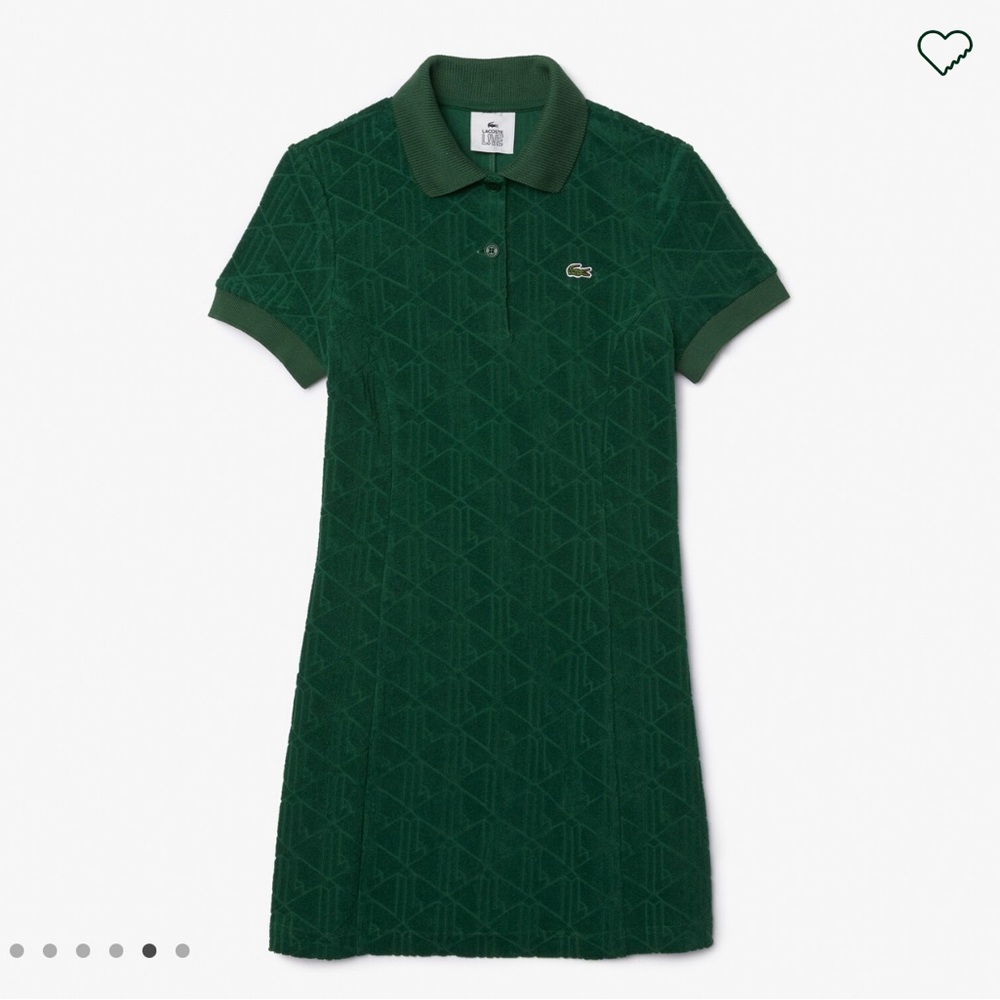 Lacoste textured Jacquard Terry Polo Dress NWT Sz 42 / XL